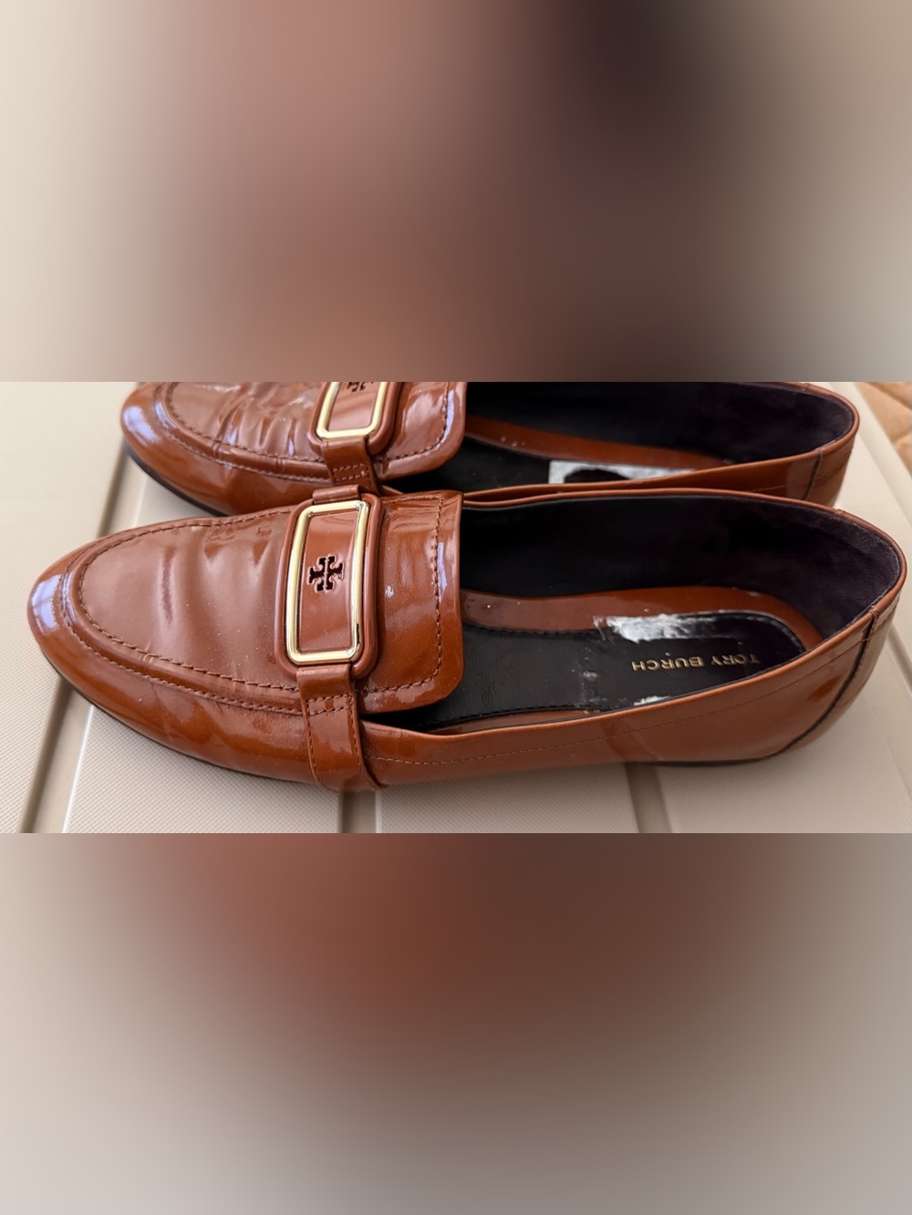 TORY BURCH GEORGIA LOAFER PATENT LEATHER FLATS - SIZE 8 - Picture 4 of 9